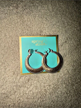 Spring Street Textured Hoop Earrings